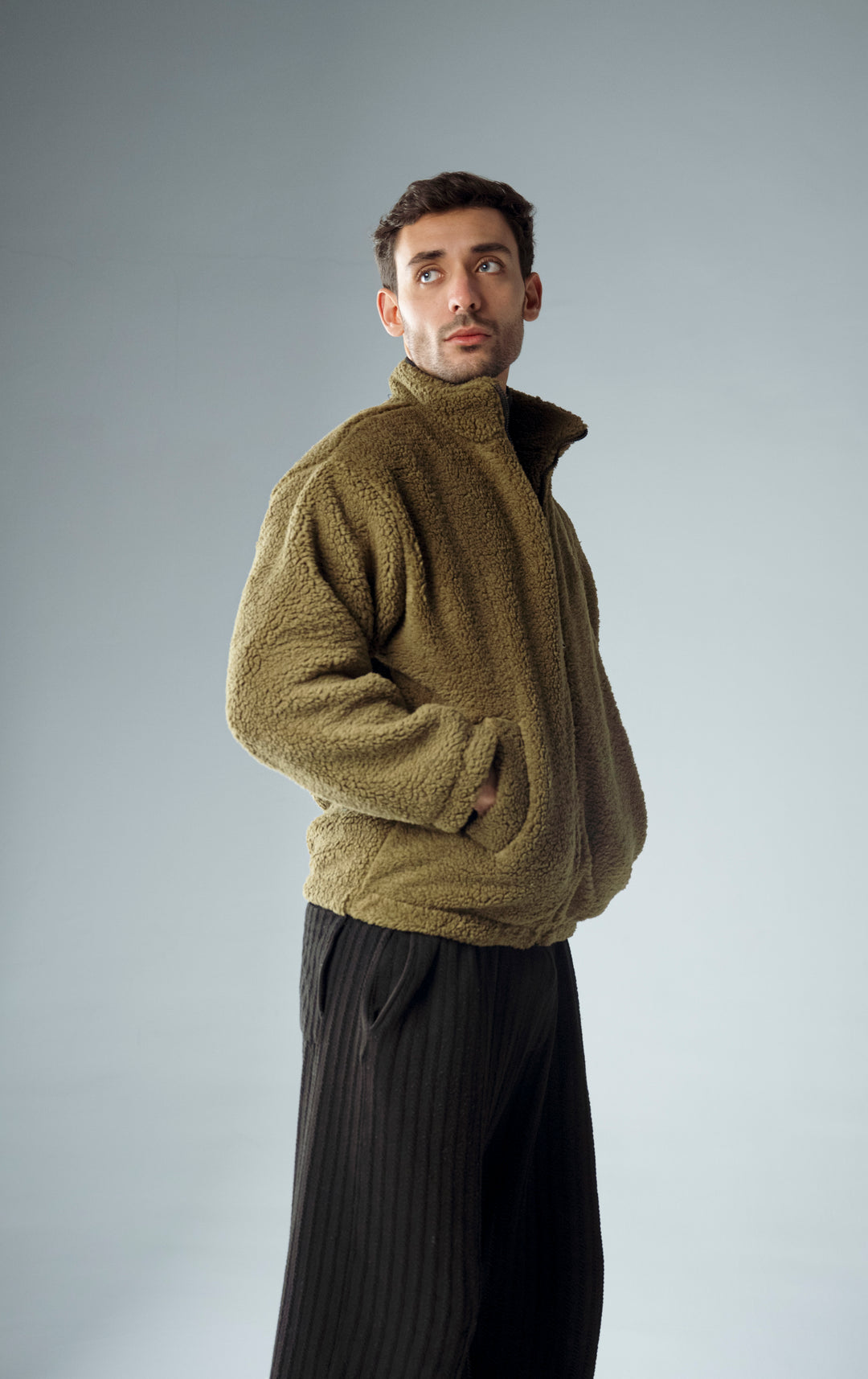 Cannae- sherpa fleece jacket vert