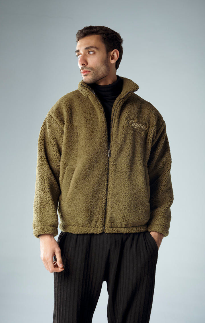 Cannae- sherpa fleece jacket vert