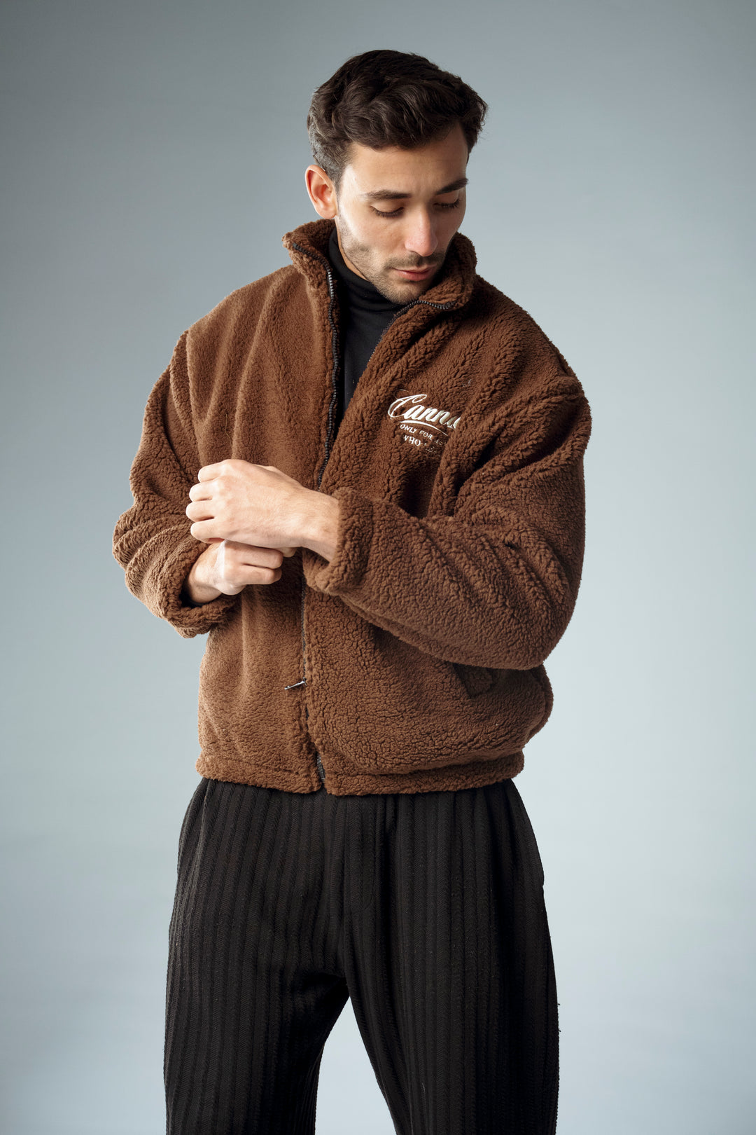 Cannae- sherpa fleece jacket marron