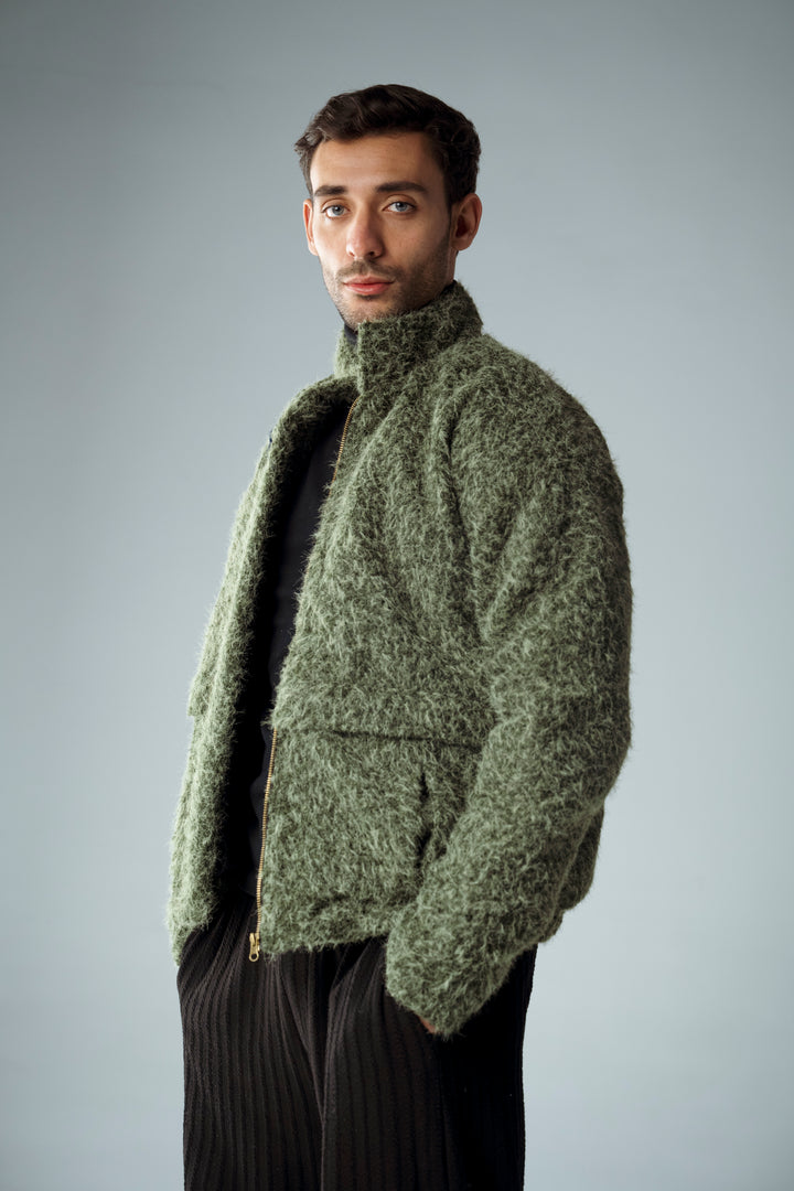 Cannae- Bouclet Jacket Green