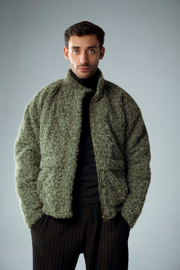 Cannae- Bouclet Jacket Green