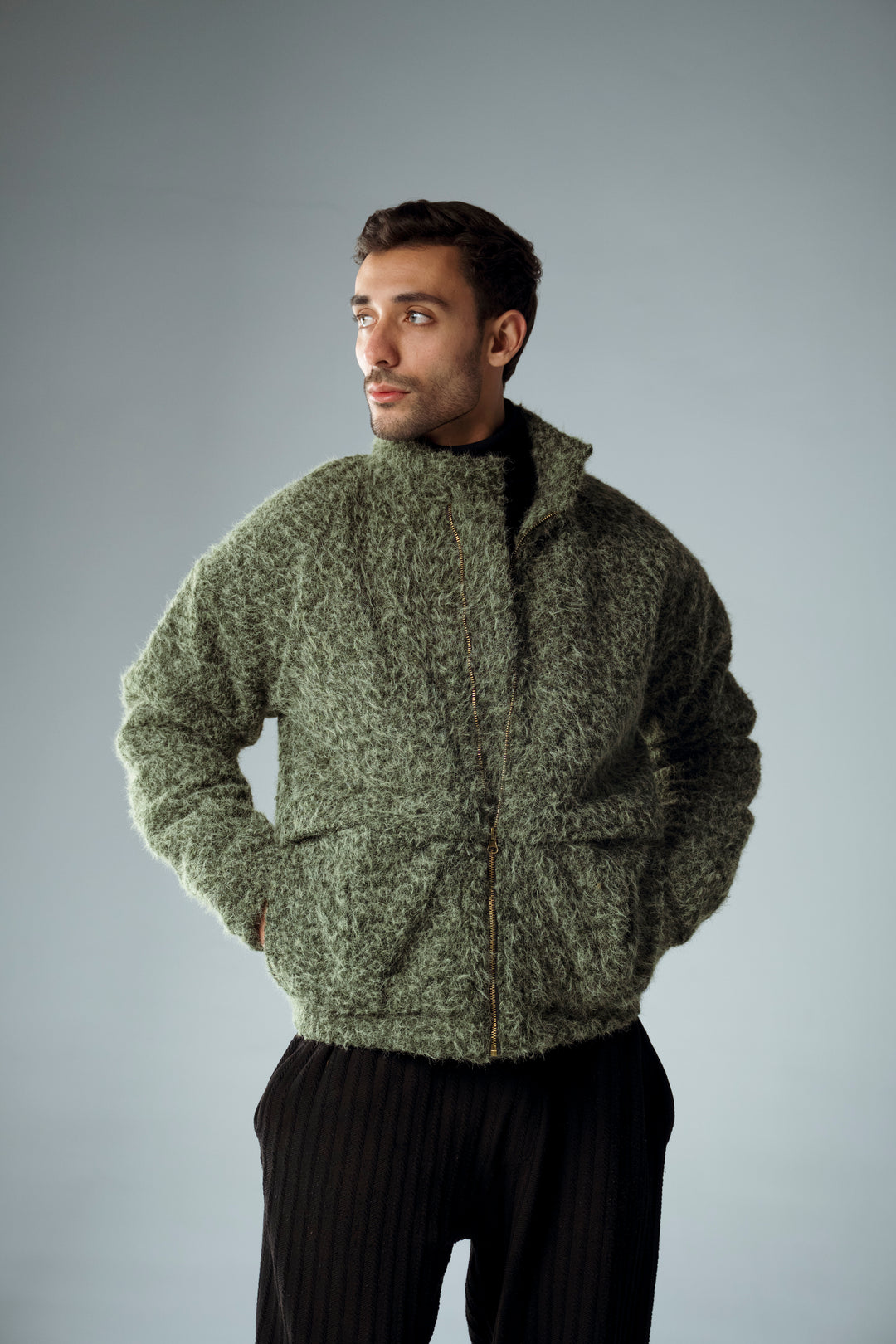 Cannae- Bouclet Jacket Green