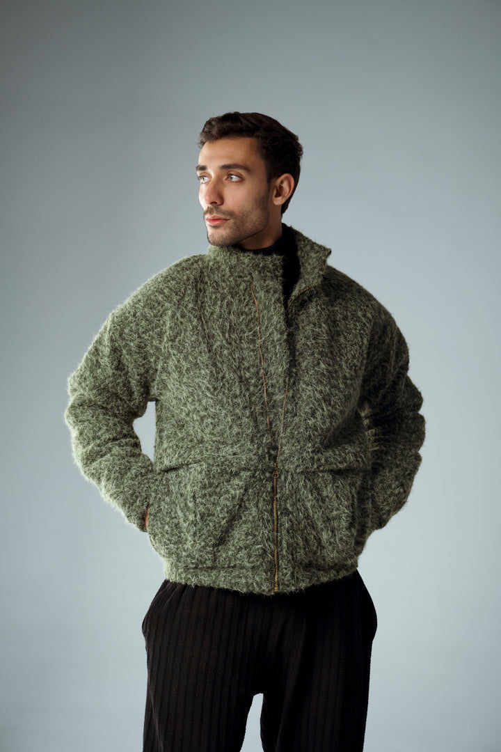 Cannae- Bouclet Jacket Green
