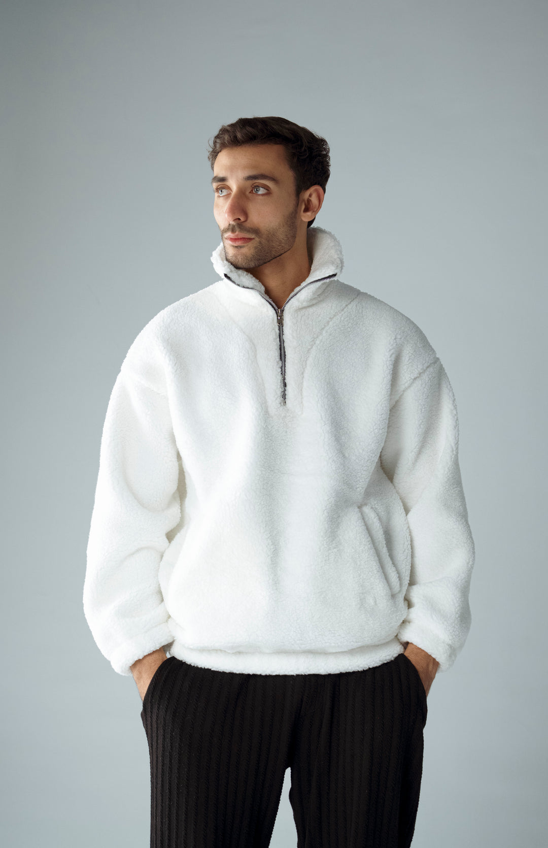 Cannae- Zip up Sherpa Blanc