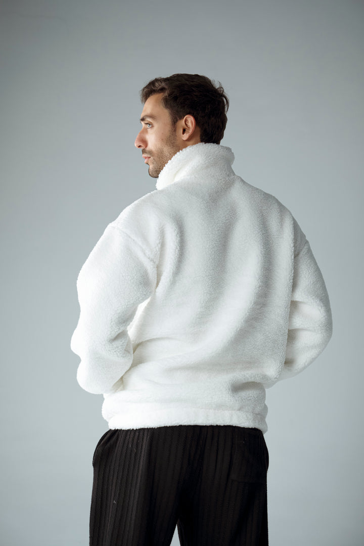Cannae- Zip up Sherpa Blanc