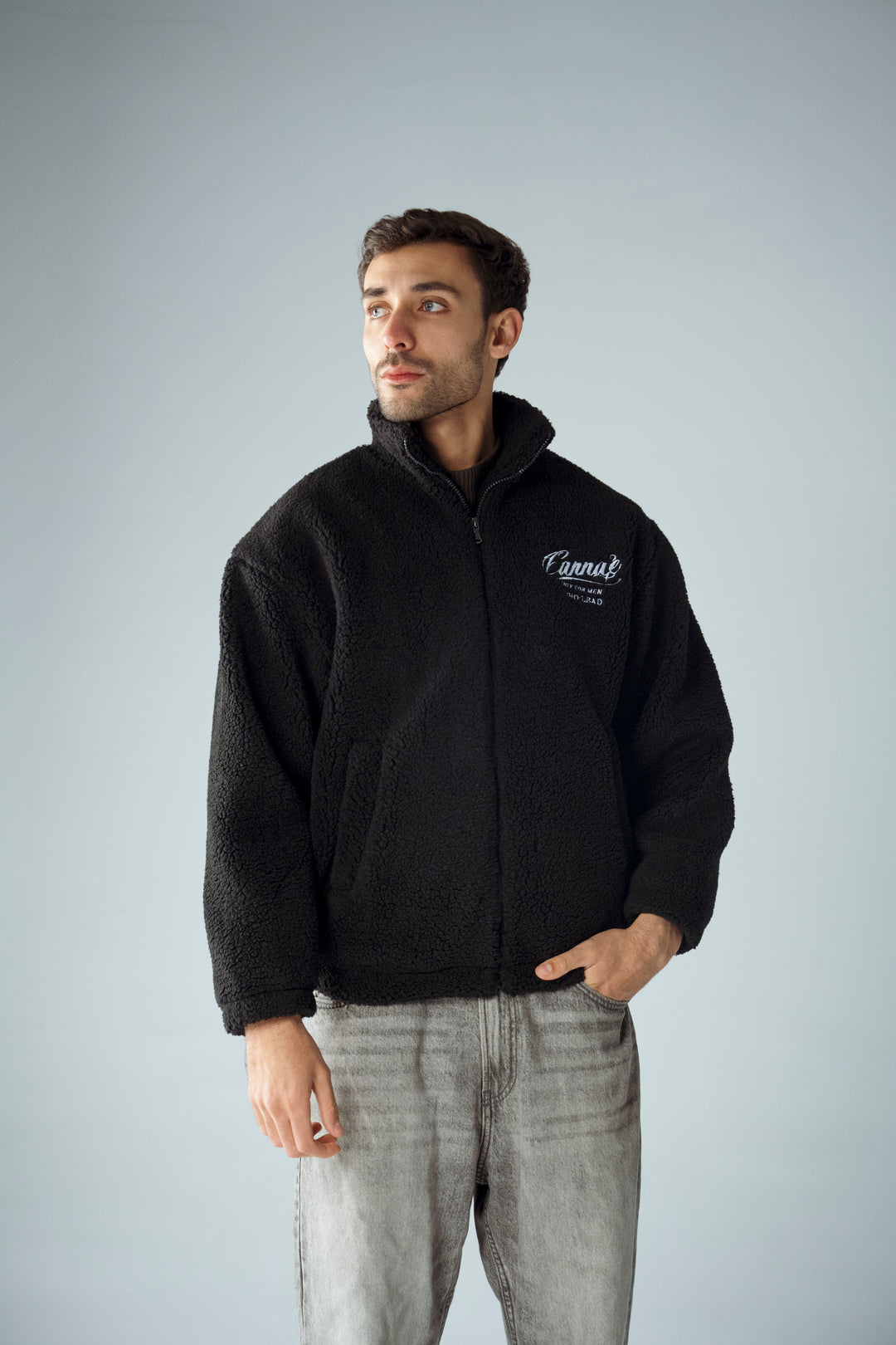 Cannae- sherpa fleece jacket noir