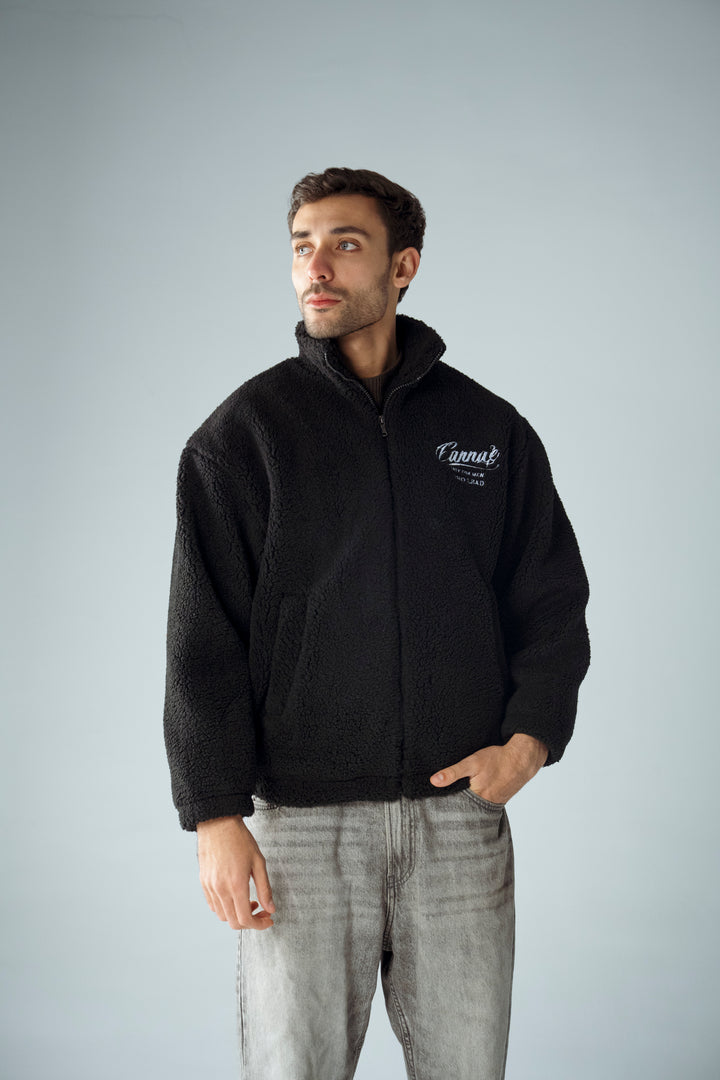 Cannae- sherpa fleece jacket noir