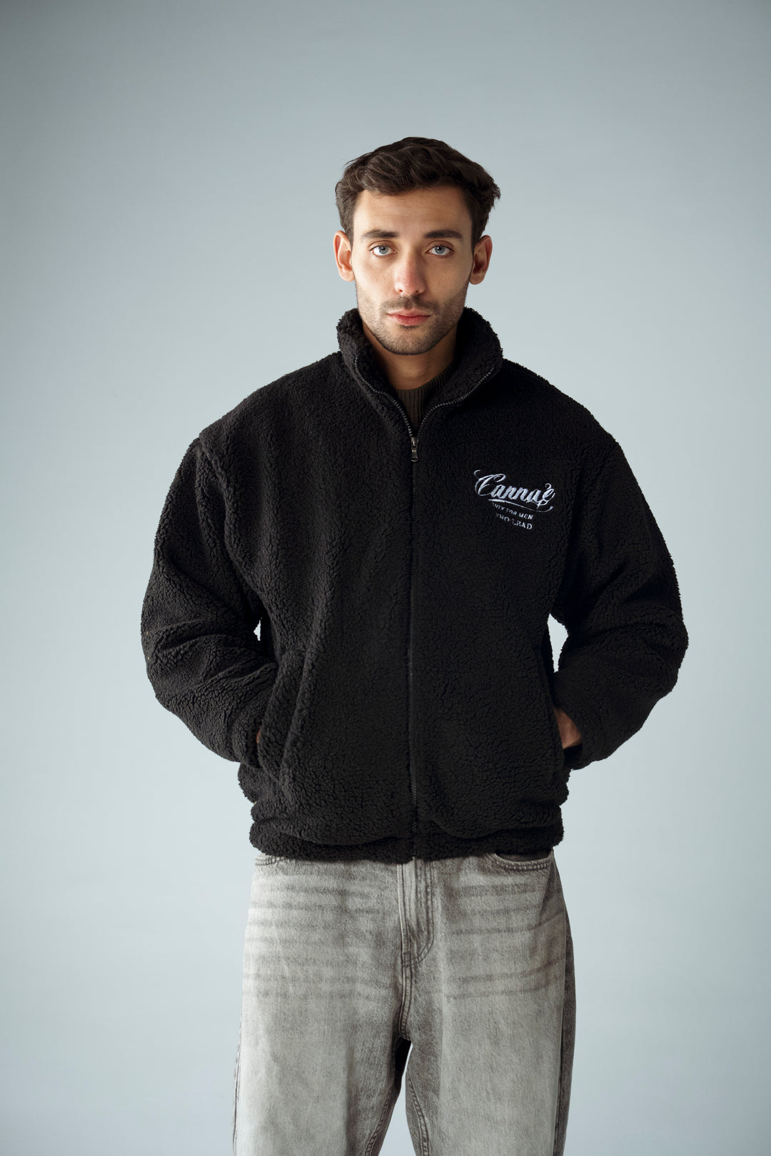 Cannae- sherpa fleece jacket noir