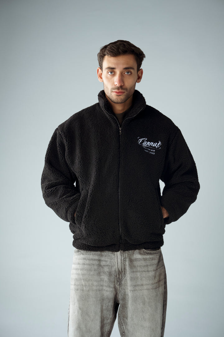 Cannae- sherpa fleece jacket noir