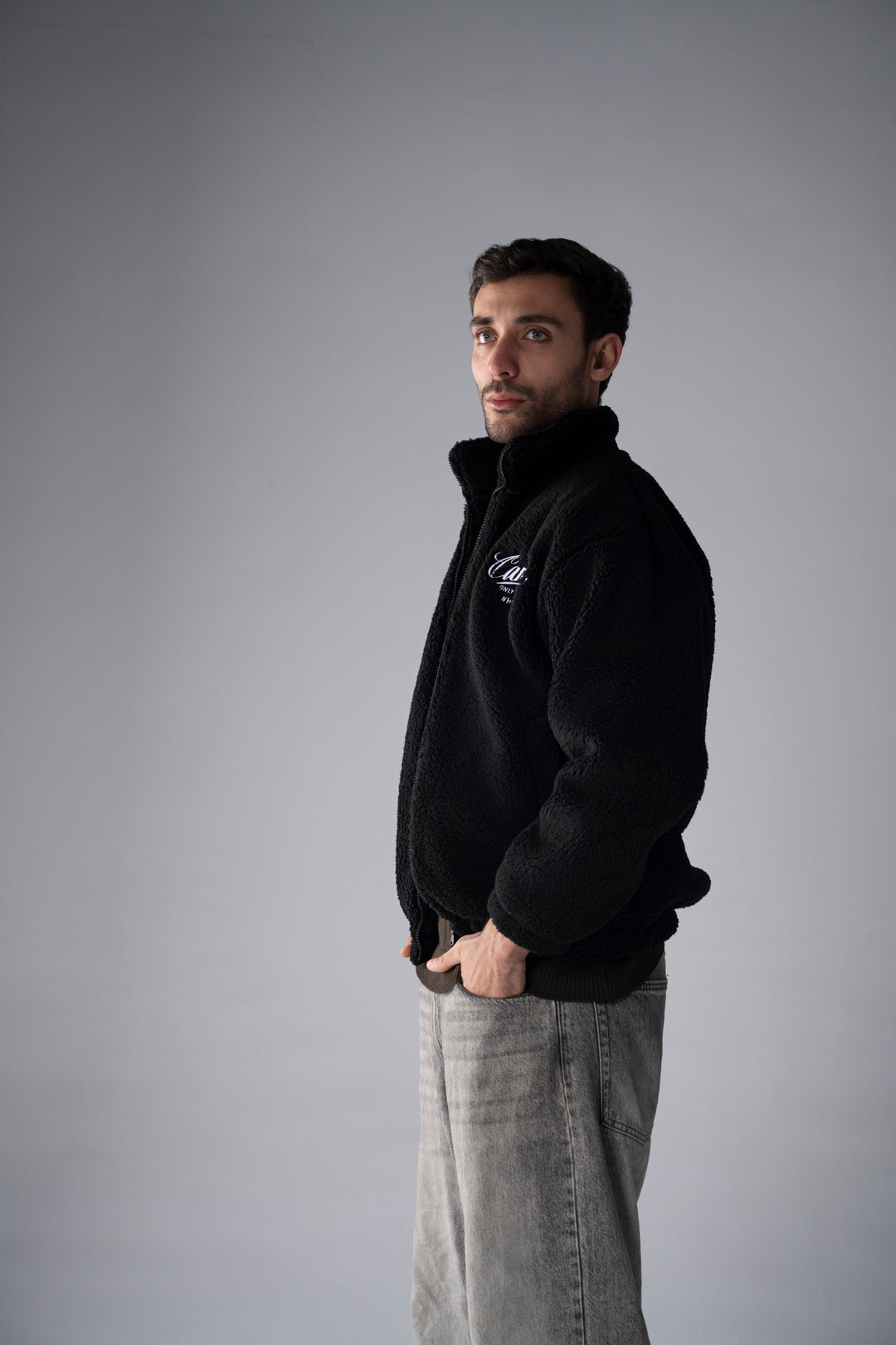 Cannae- sherpa fleece jacket noir